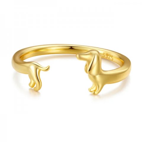 Wostu justerbar forgyldt ring, 925S