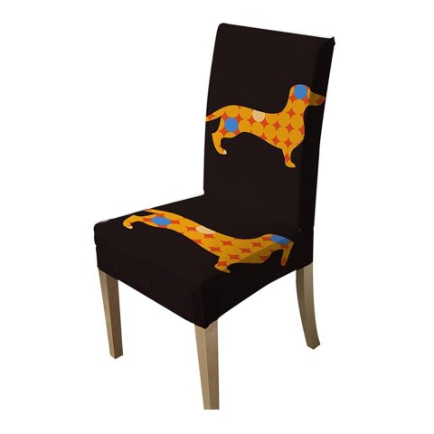 stoleovertrk, sort m/kulrte gravhunde