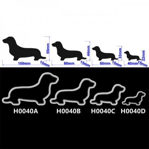 Udstiksforme, st med 4 gravhunde
