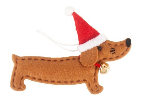 Julegravhund i filt, brun