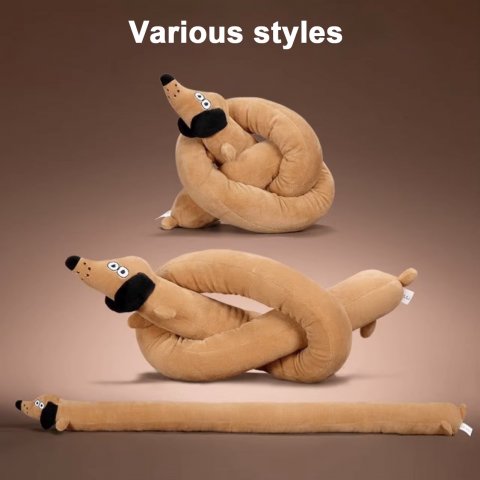 Lang plyshund med piv