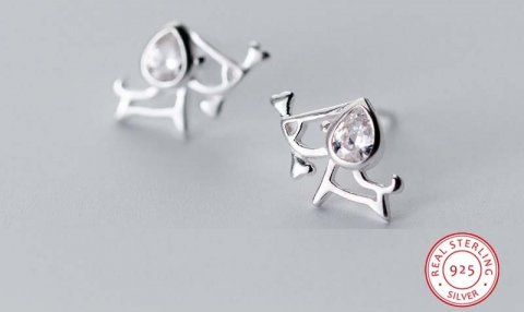 restikker siddende hund, 925 Sterling slv m/zirkonia