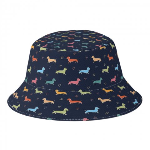 Bllehat, navy m/kulrte hunde