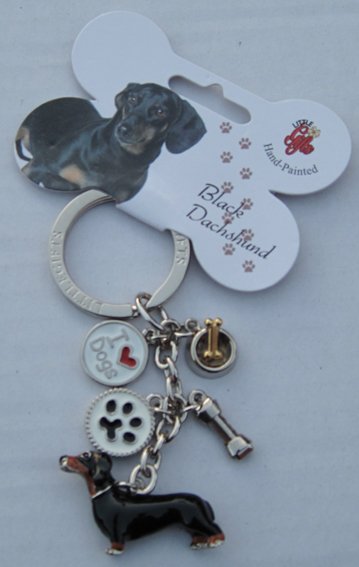Nglering m/charms, sort gravhund