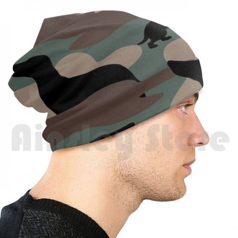Beanie, grn camouflage, voksen