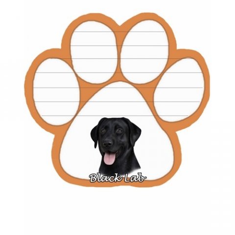 poteformet magnetisk notesblok med sort labrador