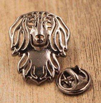 pin m/langhret gravhund, sort