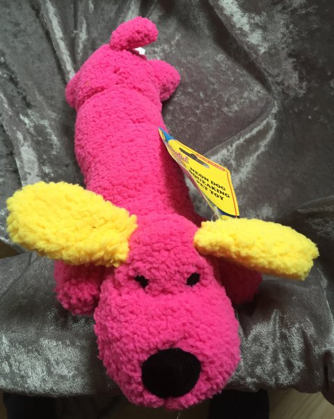 Plys-pivedyr i neonfarver, pink