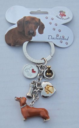 Nglering m/charms, rd gravhund