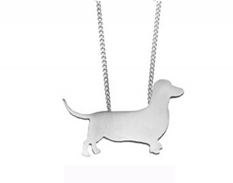 Kde m/korthr gravhund - 925 sterling slv
