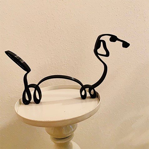 minimalistisk gravhund, sort