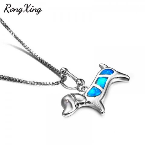 Kde m/gravhund - 925 sterling slv og blt glas